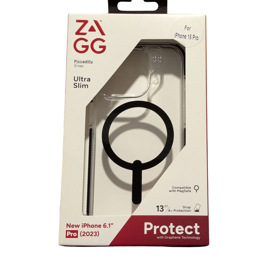 BB.‎ ZAGG Piccadilly Snap Case Ultra Slim For Apple iPhone 15 Pro In Clear/Black